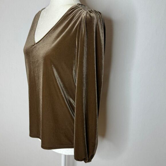 Loft Brown Velvet Shirt - Picture 2 of 6